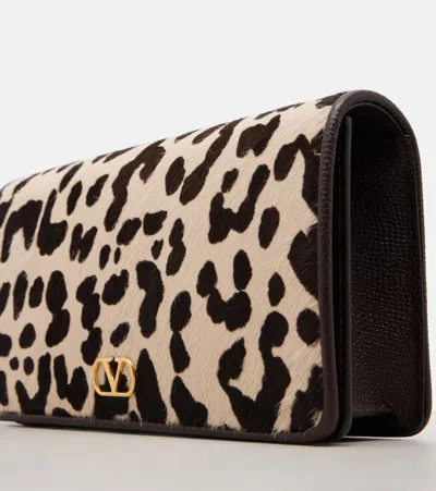 Valentino Printed Calf Hair Mini Vlogo Signature Shoulder Bag In Animal Print