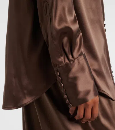 Dries Van Noten Collared Long-sleeved Shirt In Brown
