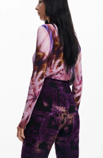 Desigual Lua Pull-on Flare Pants In Brown