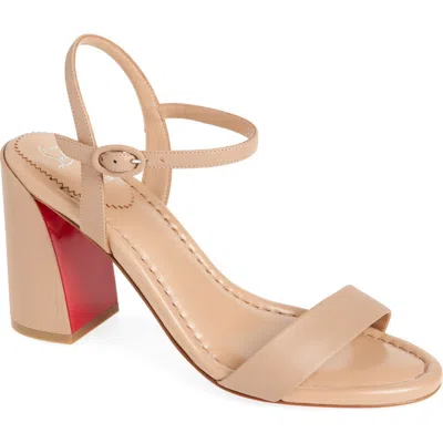 Christian Louboutin 55mm Miss Jane Block-heel Strappy Sandals In Pink