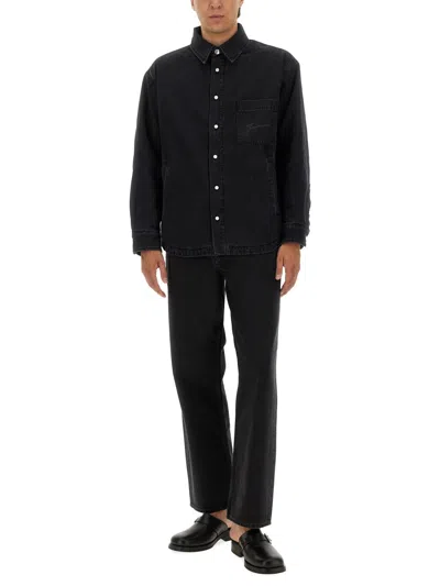 Jacquemus La Chemise Boulanger Quilted Denim Jacket In Black