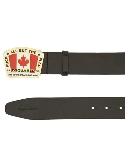 Dsquared2 Canadian Flag License Plate Belt
