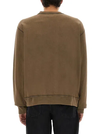 Isabel Marant Ribbed Crew Neck Sweater With Long Sleeves In Brown