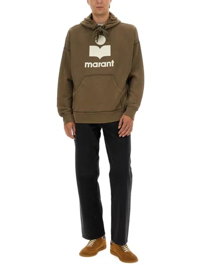Isabel Marant Sweater Hooded Kangaroo Pocket In Brown