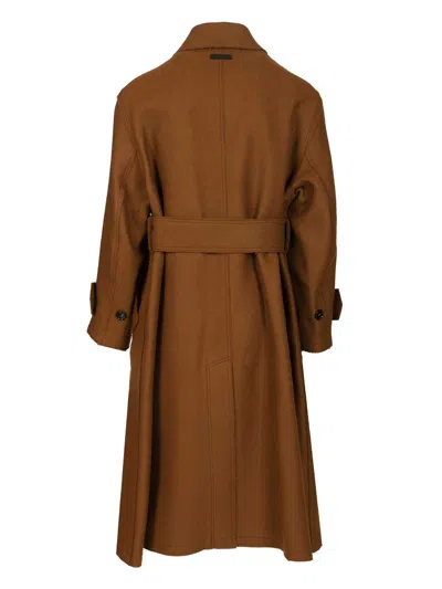 Ami Alexandre Mattiussi Ami Paris Hazelnut Wool Coat Men In Blue