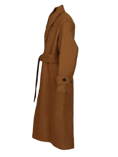 Ami Alexandre Mattiussi Ami Paris Hazelnut Wool Coat Men In Blue