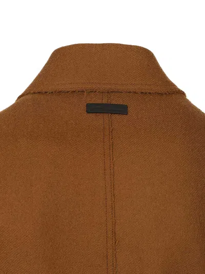 Ami Alexandre Mattiussi Ami Paris Hazelnut Wool Coat Men In Blue