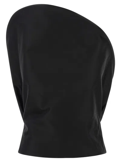 Magda Butrym Sculptural One-shoulder Bustier With Architectural Elements In Black