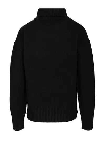Ami Alexandre Mattiussi Ami De Caur Virgin Wool Turtleneck Sweater In Black