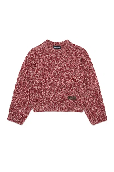 Dsquared2 Red Cardigan Dsquared Kids In Burgundy