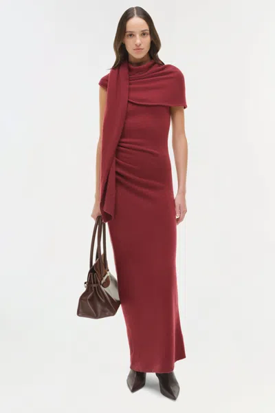 Simkhai Women's Knitted Hathaway Wool Cashmere Midi Dress In Cranberry In Red