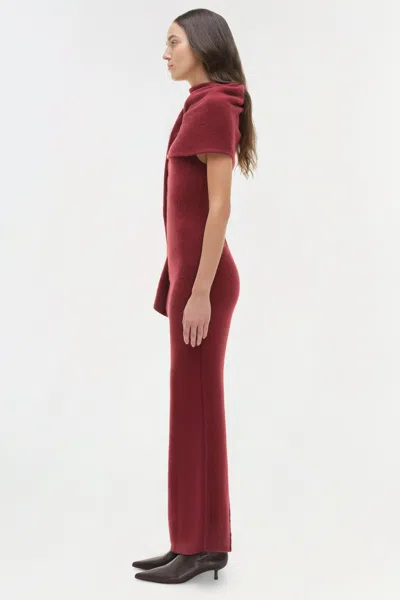 Simkhai Women's Knitted Hathaway Wool Cashmere Midi Dress In Cranberry In Red