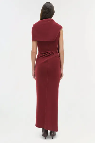 Simkhai Women's Knitted Hathaway Wool Cashmere Midi Dress In Cranberry In Red