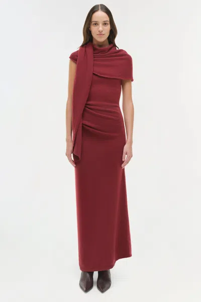 Simkhai Women's Knitted Hathaway Wool Cashmere Midi Dress In Cranberry In Red