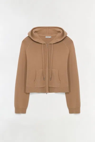 Simkhai Zip-front Hoodie In Brown