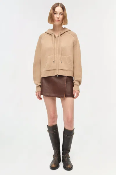 Simkhai Zip-front Hoodie In Brown