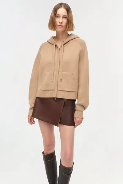 Simkhai Zip-front Hoodie In Brown