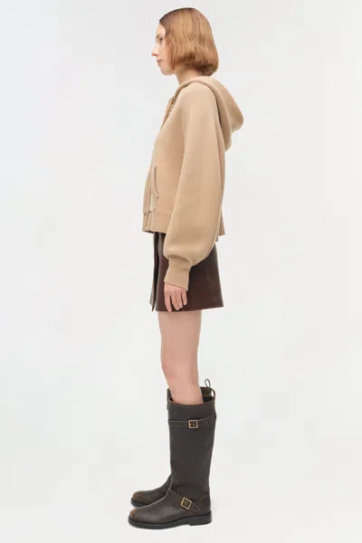 Simkhai Zip-front Hoodie In Brown