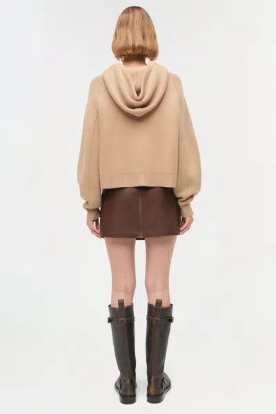 Simkhai Zip-front Hoodie In Brown