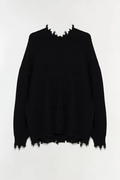 Simkhai Women's Willa Oversized Wool Sweater In Black In Black