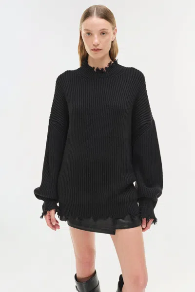 Simkhai Women's Willa Oversized Wool Sweater In Black In Black