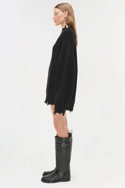 Simkhai Women's Willa Oversized Wool Sweater In Black In Black