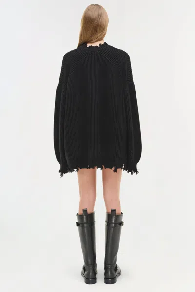 Simkhai Women's Willa Oversized Wool Sweater In Black In Black