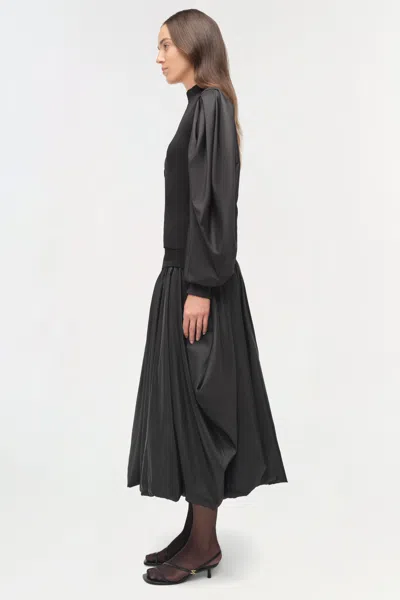 Simkhai Jackie Taffeta Knit Top In Black In Black
