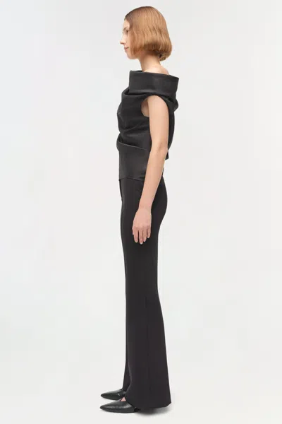 Simkhai Viva Draped One-shoulder Blouse In Black
