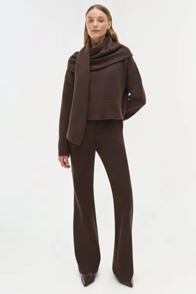 Simkhai Women's Knitted Elson Wool Cashmere Scarf Sweater In Chocolate In Brown