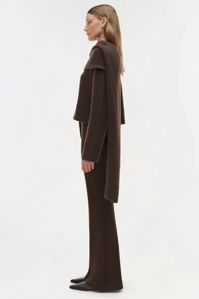 Simkhai Women's Knitted Elson Wool Cashmere Scarf Sweater In Chocolate In Brown