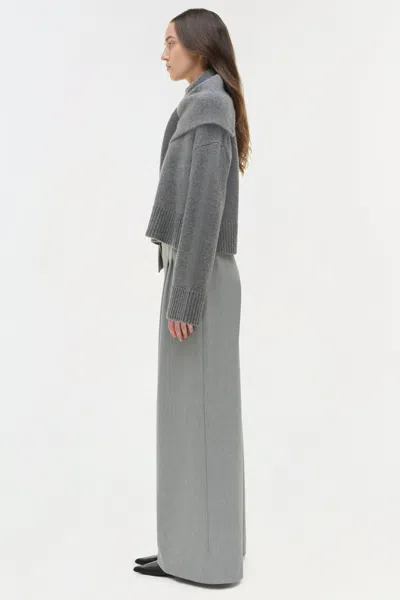 Simkhai Women's Knitted Elson Wool Cashmere Scarf Sweater In Heather Grey In Gray