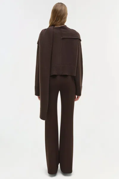 Simkhai Women's Knitted Elson Wool Cashmere Scarf Sweater In Chocolate In Brown