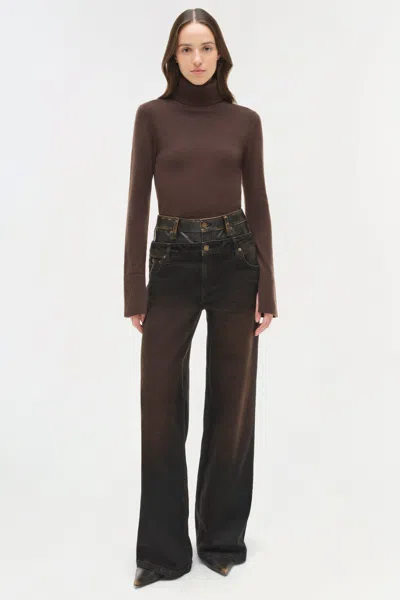 Simkhai Women's Knitted Fenwick Cashmere Turtleneck In Chocolate In Brown