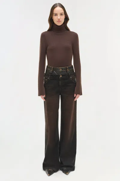 Simkhai Women's Knitted Fenwick Cashmere Turtleneck In Chocolate In Brown