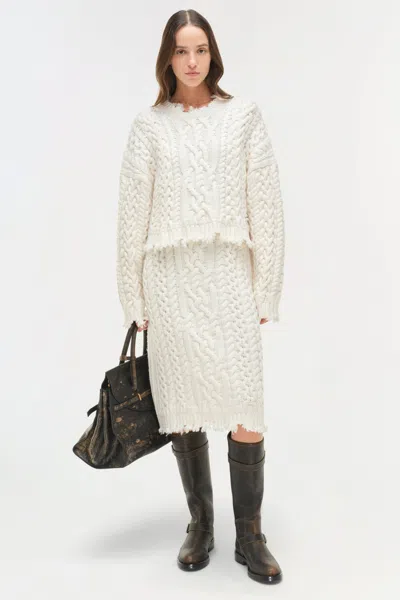 Simkhai Women's Felix Knit Cropped Sweater In Ivory In Neutral