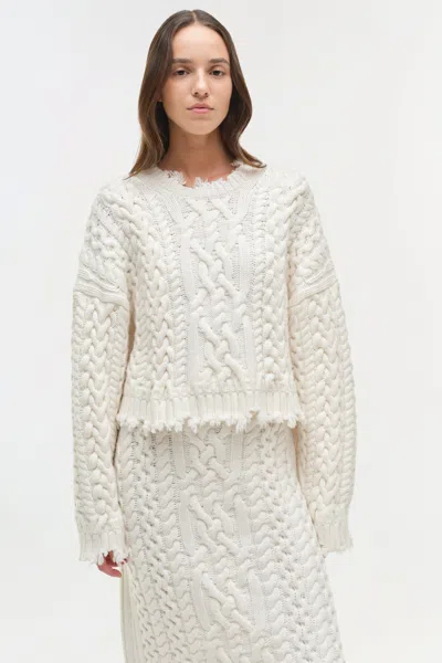 Simkhai Women's Felix Knit Cropped Sweater In Ivory In Neutral