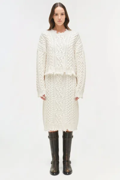 Simkhai Women's Felix Knit Cropped Sweater In Ivory In Neutral