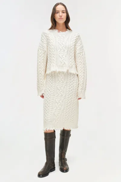 Simkhai Women's Felix Knit Cropped Sweater In Ivory In Neutral