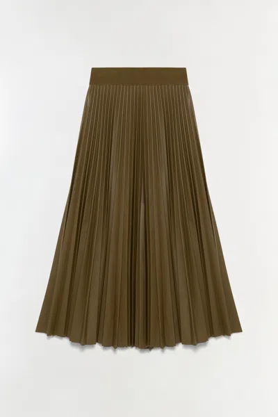 Simkhai Women's Kezia Vegan Leather Midi Skirt In Alligator In Green