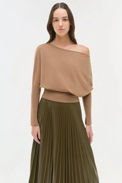 Simkhai Women's Kezia Vegan Leather Midi Skirt In Alligator In Green