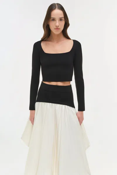 Simkhai Women's Corinn Taffeta Knit Midi Skirt In Black/multi In Multi