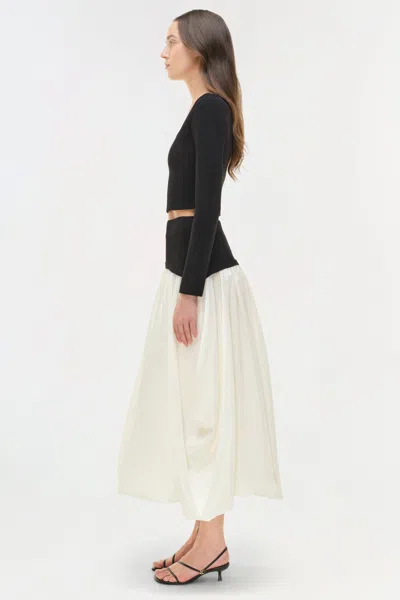 Simkhai Women's Corinn Taffeta Knit Midi Skirt In Black/multi In Multi