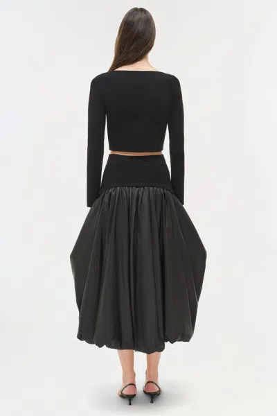 Simkhai Women's Corinn Taffeta Knit Midi Skirt In Black In Black