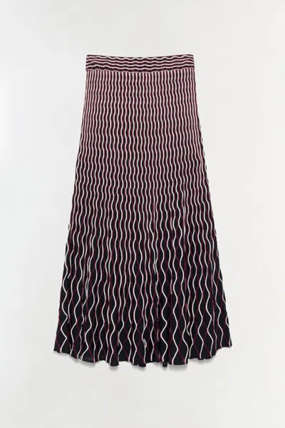 Simkhai Women's Alizia Knit Midi Skirt In Cranberry Multi