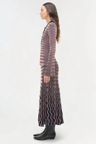 Simkhai Women's Alizia Knit Midi Skirt In Cranberry Multi