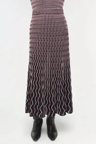Simkhai Women's Alizia Knit Midi Skirt In Cranberry Multi