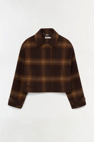 Simkhai Colby Plaid Jacket In Brown