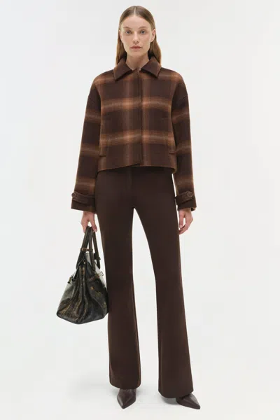 Simkhai Colby Plaid Jacket In Brown