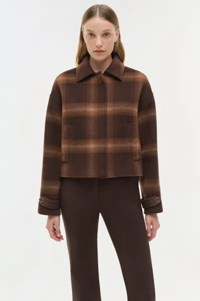 Simkhai Colby Plaid Jacket In Brown